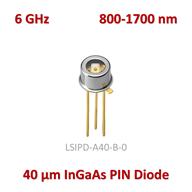 PIN فوتودیود InGaAs مناسب محدوده طیفی 1700-800 نانومتر با سطح حساس 40um و فرکانس قطع 6GHz دارای جریان تاریک کم