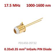 <p>PIN فوتودیود InGaAs مناسب محدوده طیفی 1600-1000 نانومتر با سطح حساس 0.35x0.35mm² و فرکانس قطع 17.5MHz دارای لنز کروی شیشه‌ای</p>