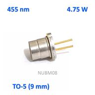 لیزر 455 نانومتر 4.75 وات با جریان کاری 3 آمپر و دارای نویز کم.