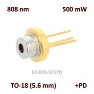 <p>دیود لیزر 808 نانومتر با توان خروجی 500 میلی‌وات نوع N با فوتودیود و دارای ویندو با جریان کاری 550 میلی‌آمپر&nbsp;</p>