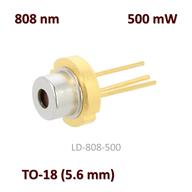 <p>دیود لیزر 808 نانومتر با توان خروجی 500 میلی‌وات بدون فوتودیود و دارای ویندو با جریان آستانه 70 میلی‌آمپر</p>