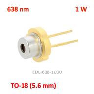 <p>دیود لیزر 638 نانومتر 1 وات <strong>اقتصادی </strong>با جریان کاری 900 میلی‌آمپر و ولتاژ کاری این دیود لیزر 2.2 ولت</p>