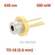 <p>دیود لیزر 638 نانومتر 500 میلی‌وات <strong>اقتصادی </strong>با جریان کاری 0.7 آمپر و ولتاژ کاری 2.2 ولت</p>