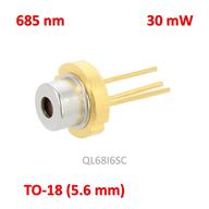 <p>دیود لیزر 685 نانومتر 30 میلی‌وات با جریان کاری 60 میلی‌آمپر و ولتاژ کاری 2.2 ولت</p>
