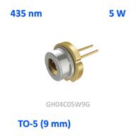 لیزر 435 نانومتر 5 وات با جریان کاری 3.35 آمپر و ولتاژ کاری 4.4 ولت.